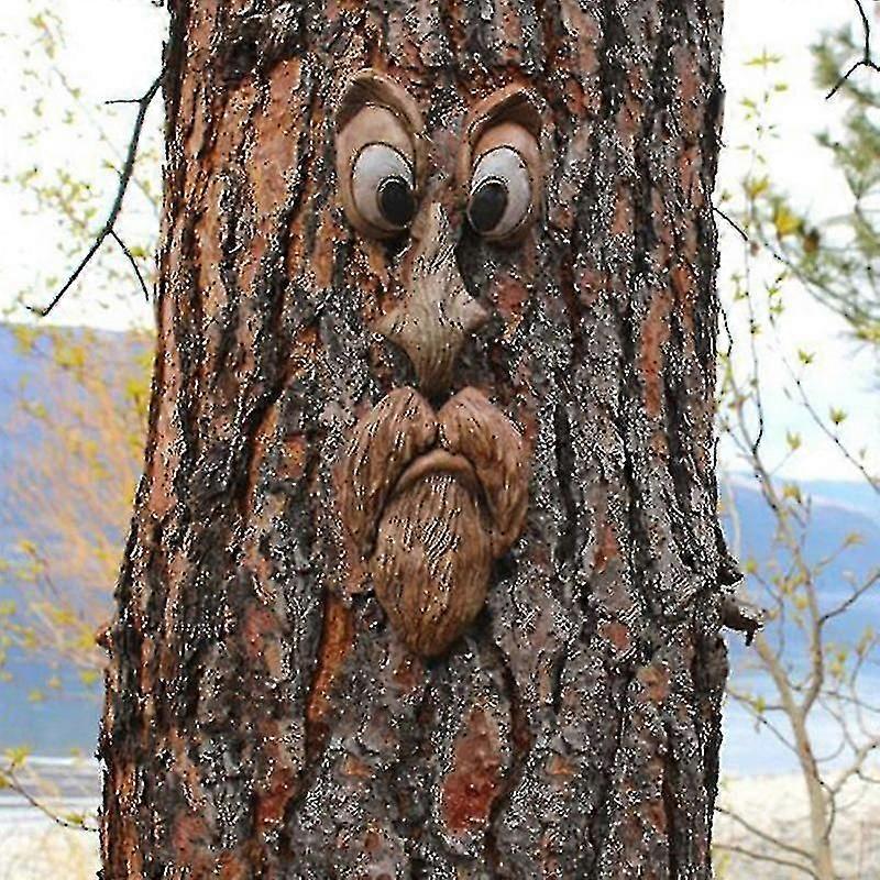 Tree Face Old Man Tree Trunk Weatherproof Hanging Tree Decoration Decorative Garden-yky416