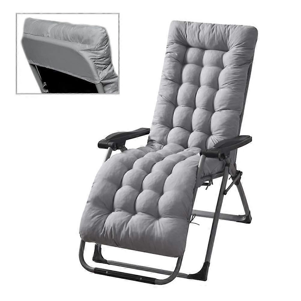Coussin de chaise longue, coussin de bain de soleil de jardin de remplacement épais, coussin de salon uniquement pour chaise longue de jardin extérieur (gris) Ref : 6336