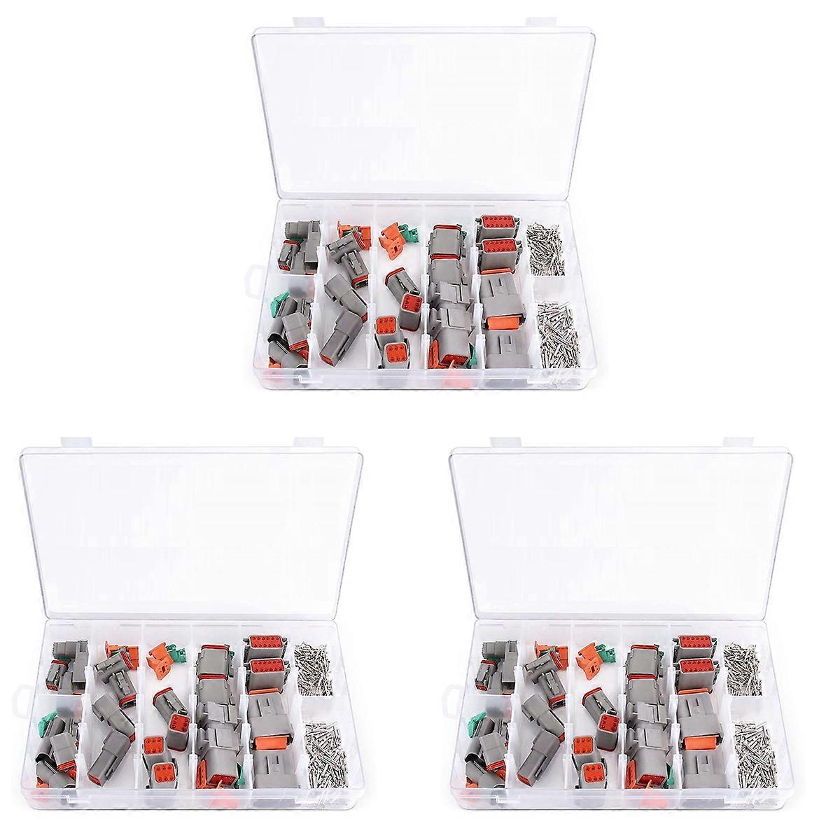 Electrical Wire Connector Plug, 24 Sets 2 3 4 6 8 12 Pin for Deutsch DT Connector Assortment Kit