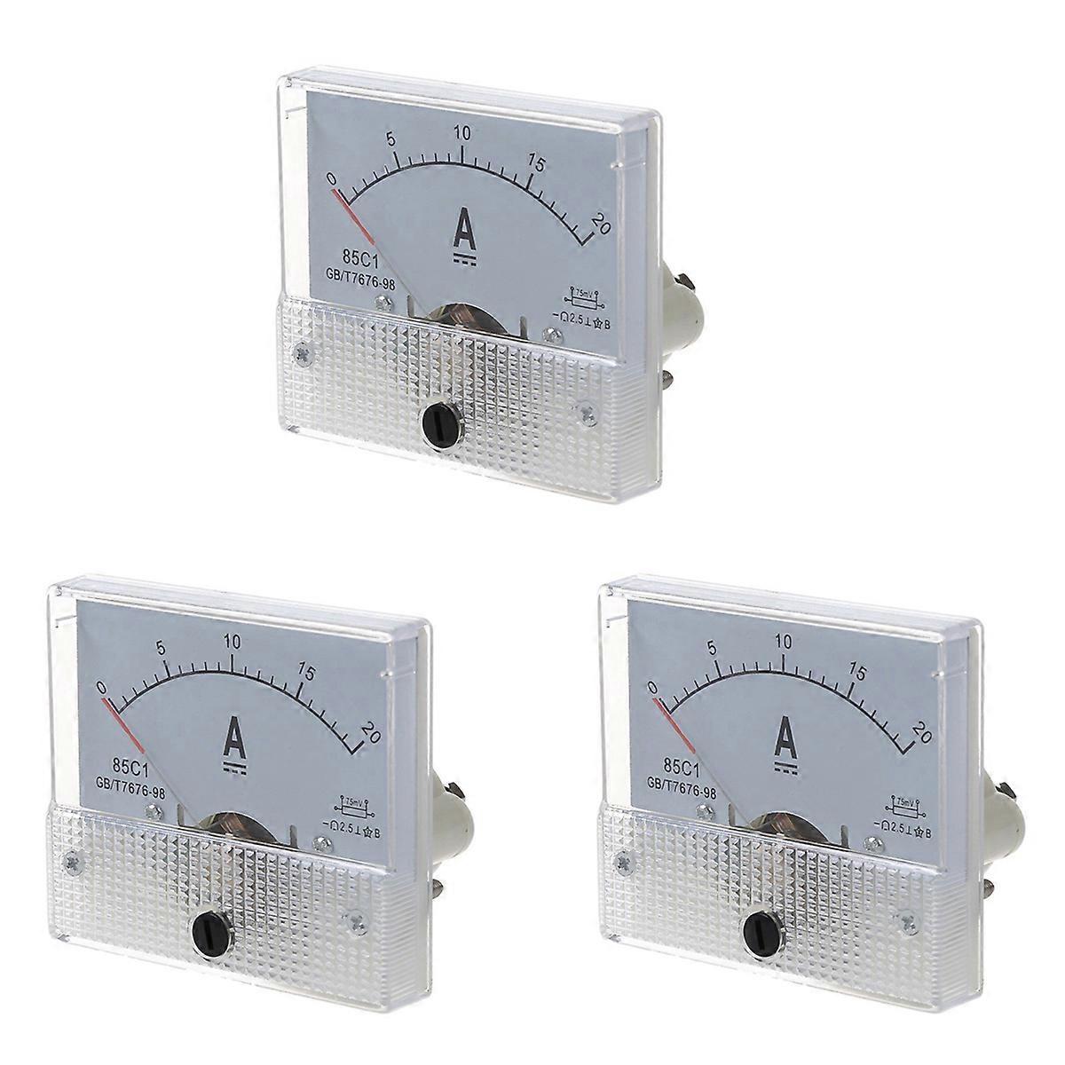 3X New 20A Analog Ampere Panel Meter Current Amp
