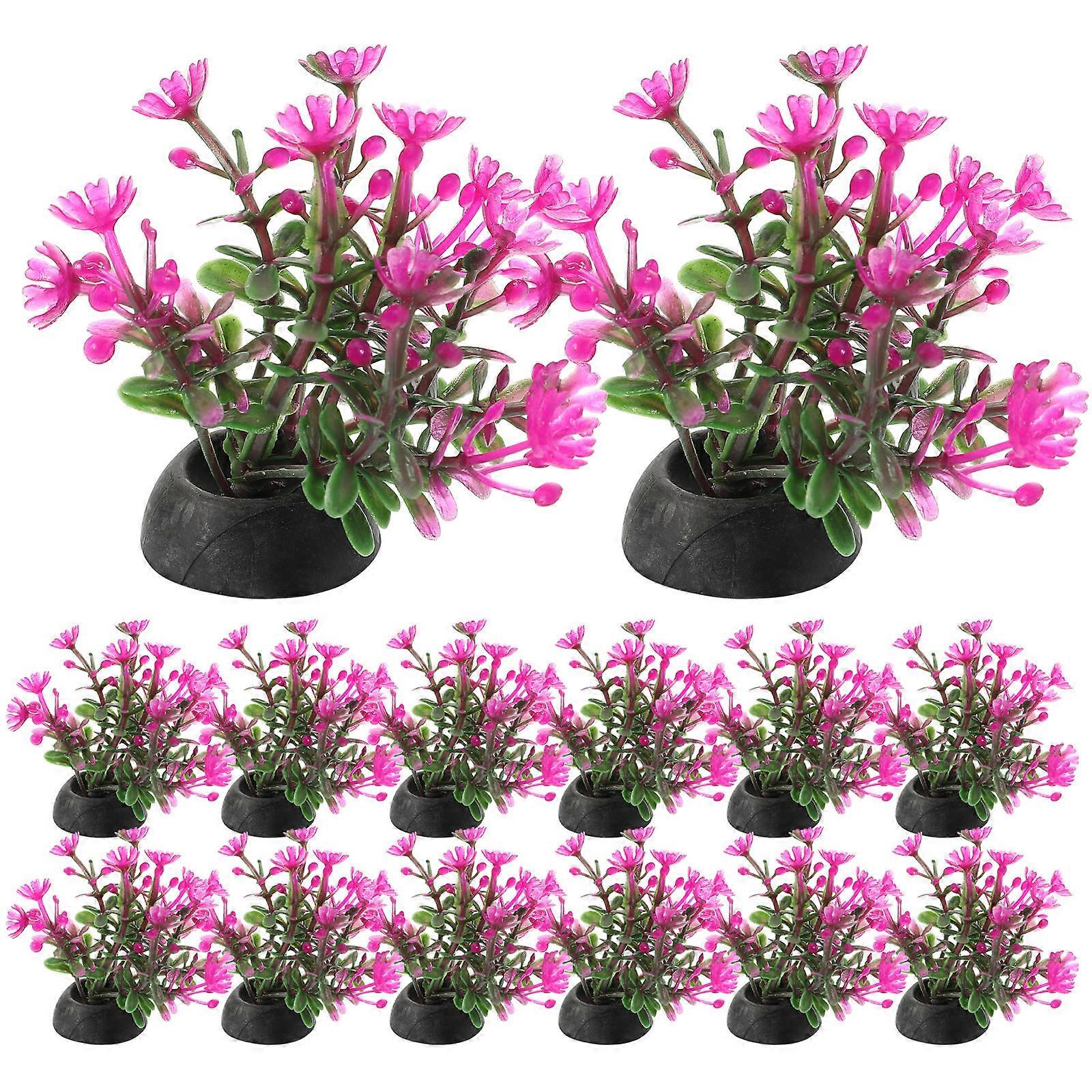 Aquarium Decoration Plants Plastic Realistic Modeling For Home Decoration Fish Hiding Place 5.5x5cm 20Pack