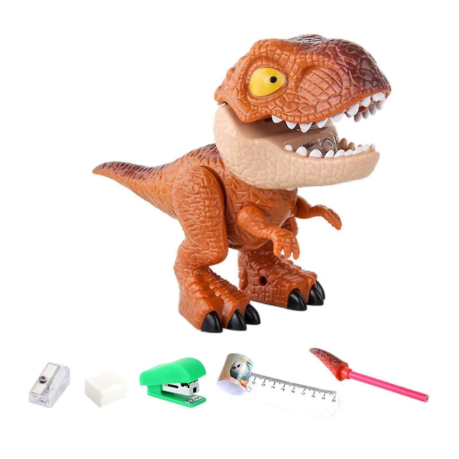 Educational DIY Disassembly Dinosaur Toys Stationery 5 in 1 for Christmas Brown