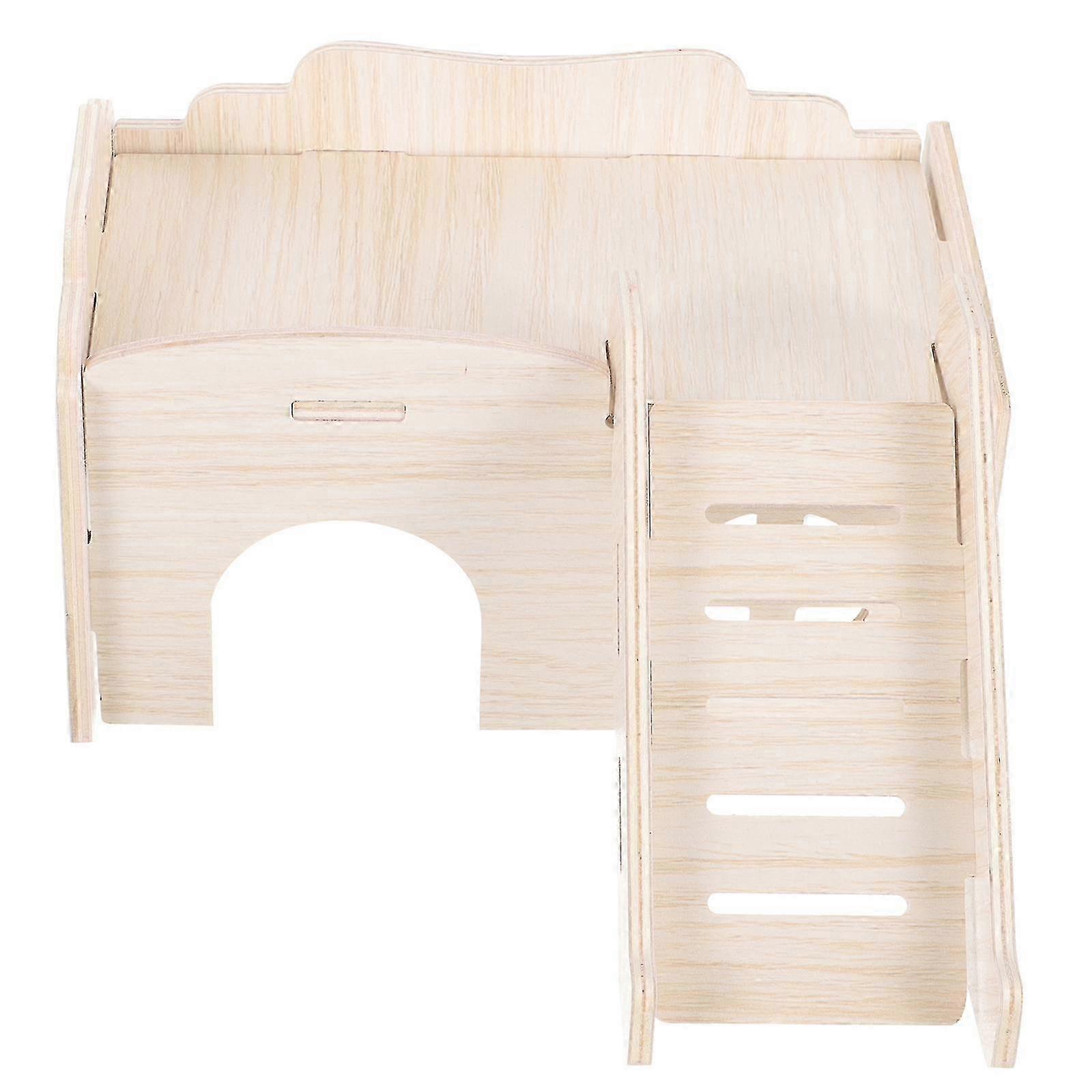 Hamster Hideout Wooden Hamster House With Climbing Ladder Hamster Toy For Dwarf Hamsters 2025
