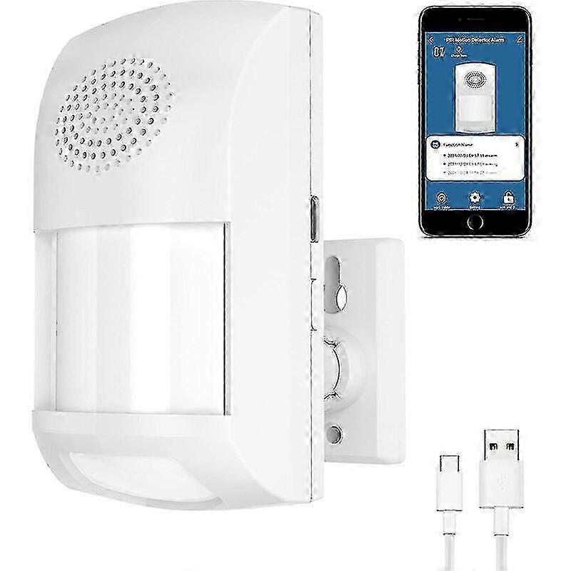 Smart Motion Detector, Wifi Wireless Security Alarm, 110db Light And Sound Alarm, Free App Alerts, Home Security Pir Motion Detector With 4 Modes_Gift
