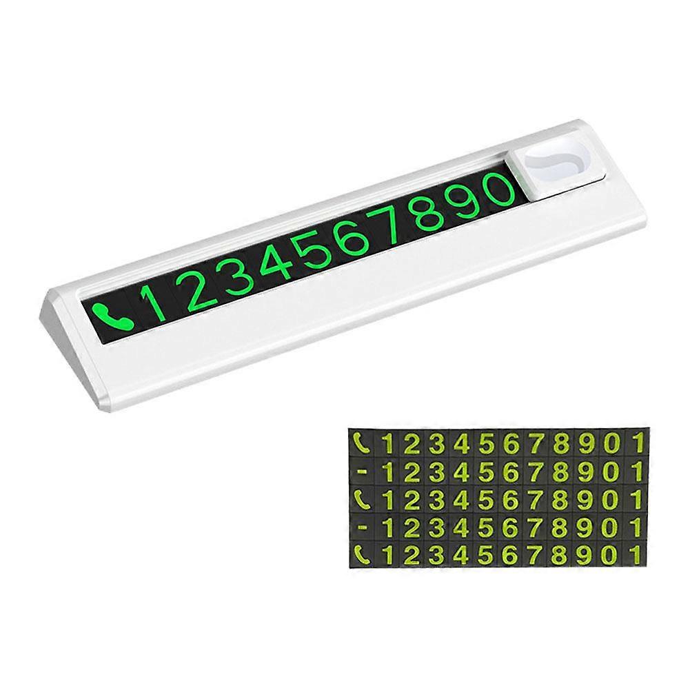 Magnetic Hideable Parking Card with Glow in Dark Numbers Slide to Protect Privacy Zinc Alloy Car Phone Plate