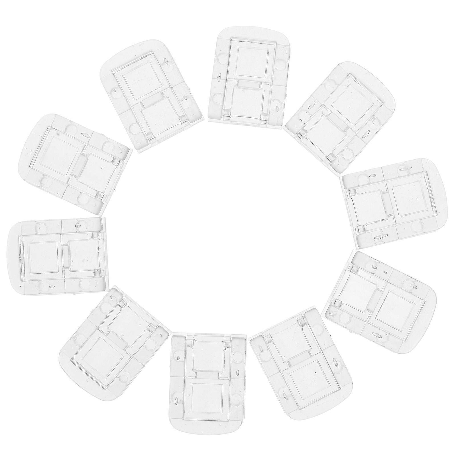 Transparent Hinge Hasp Clear Hasp Buckle Security Doors Windows 10Set