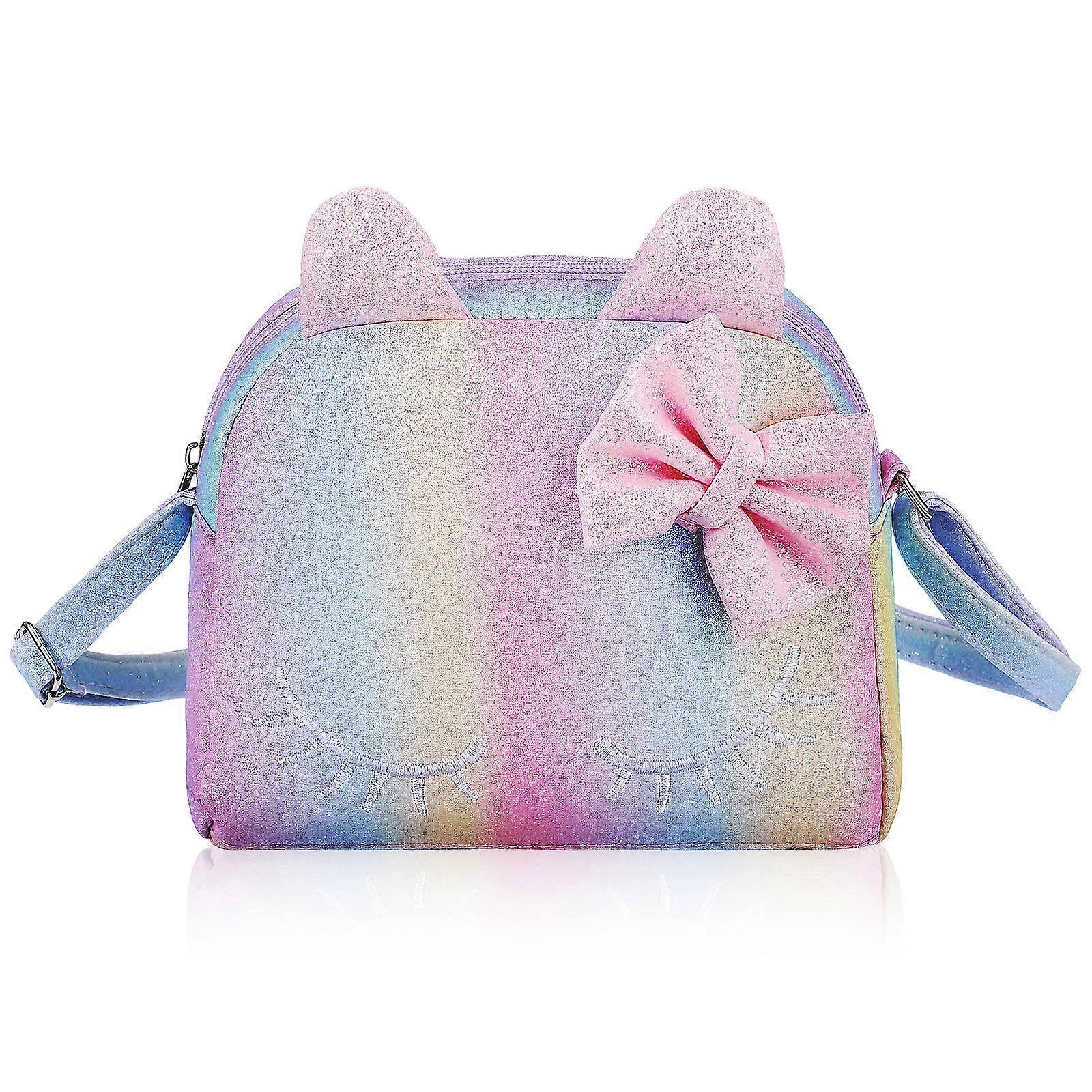 محافظ القطط للنساء حقيبة كروس بودي صغيرة للمراهقين السفر أنشطة خارجية بلون وردي 7.3X6.7X2.8 بوصة 1 عبوة