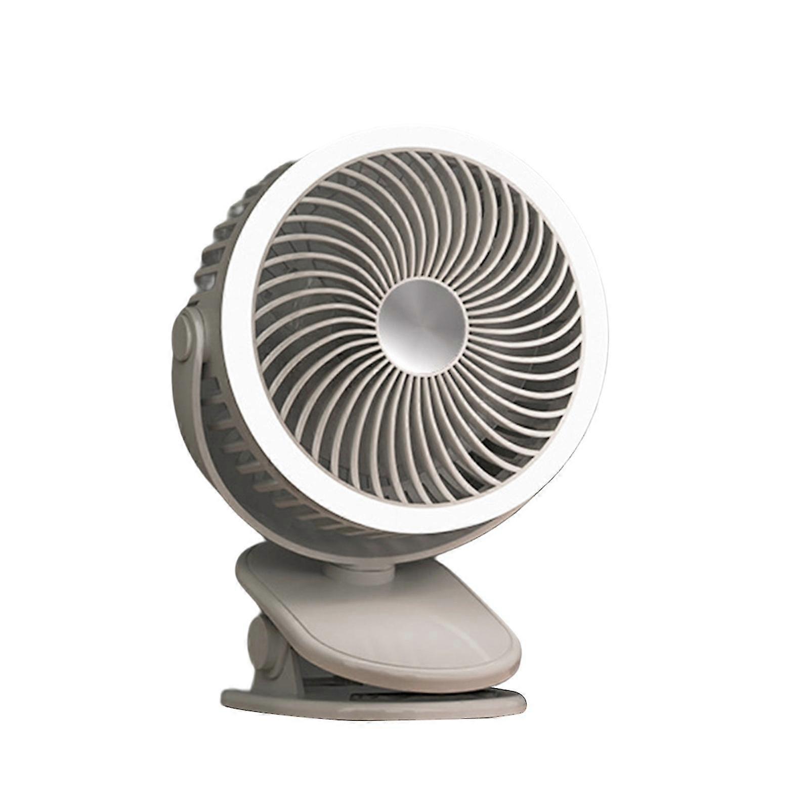Rechargeable USB Fan with 2/3 Gears and 720-Degree Rotation, Strong Wind, Night Light and Standable Design for Home Use Compatible with Vari