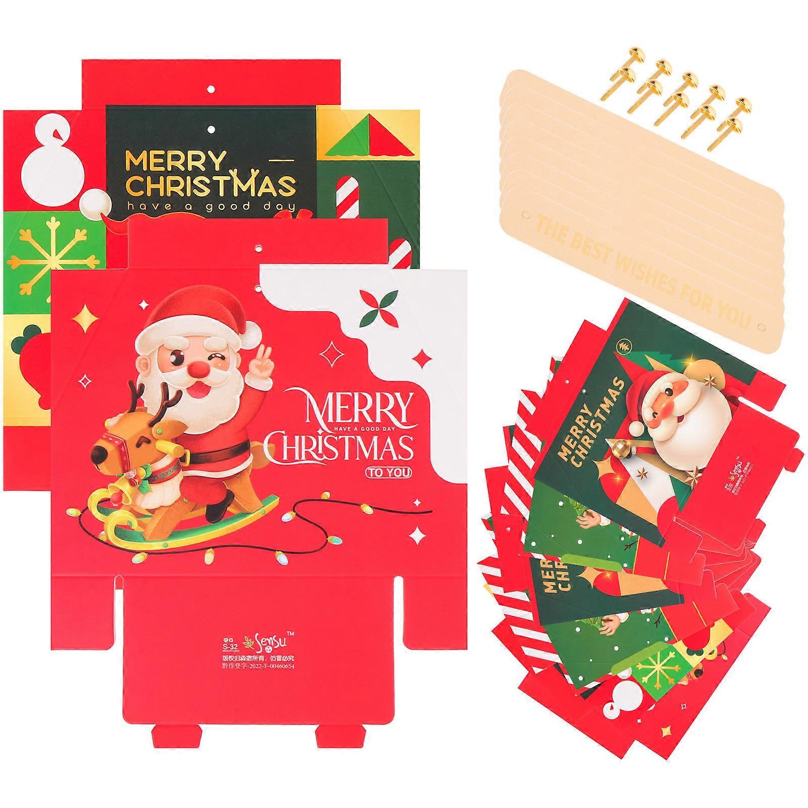Holiday Candy Boxes Christmas Themed Paper Boxes Handle Design For Party Decorations 8Pcs