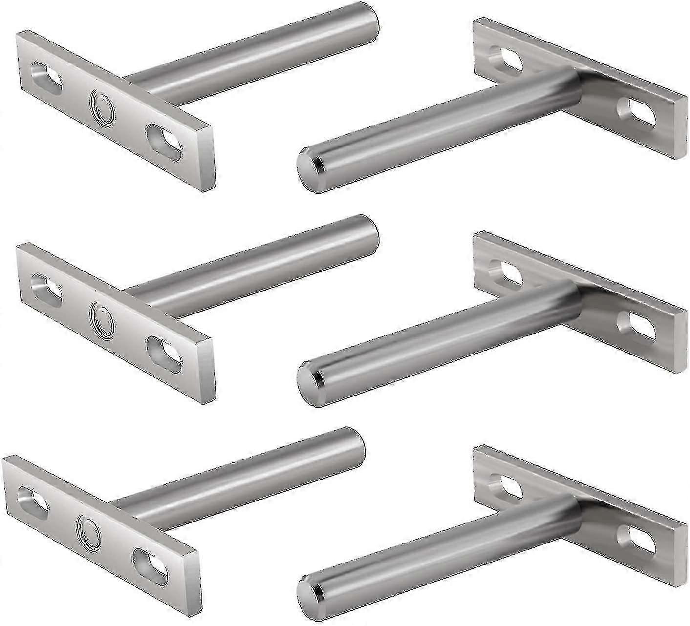 6 Pieces Metal Brackets For Floating Shelf, 3 Inch Hidden Fixings  Floating Shelf For Wall Mount