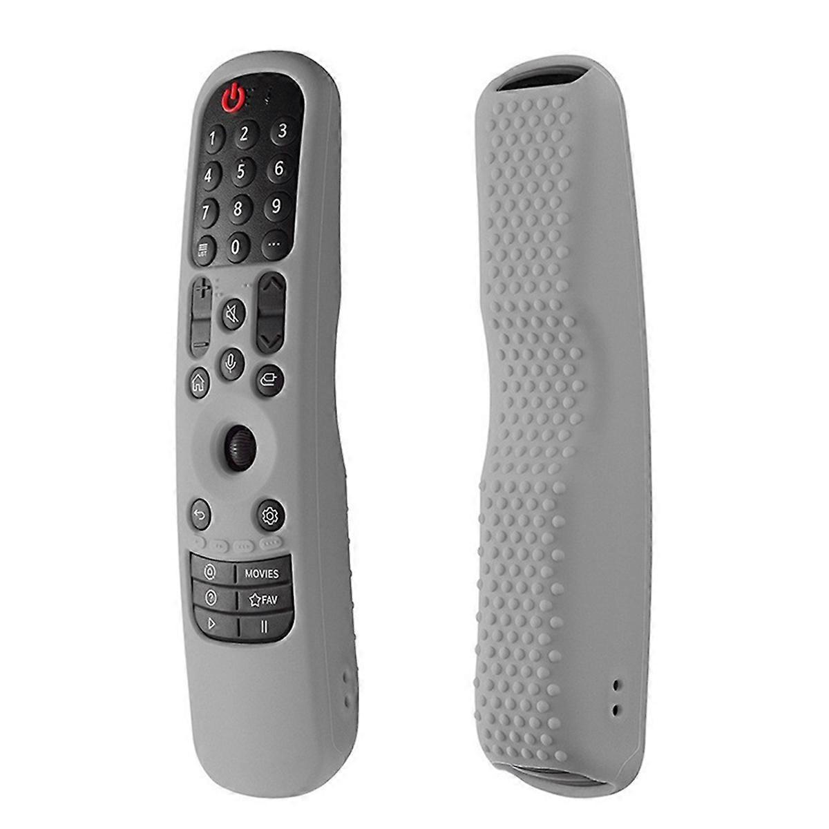 Shockproof Silicone Remote Cover for Smart TV,Light Gray