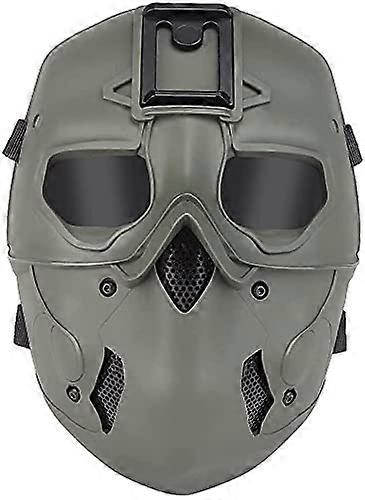 AirsoftPaintball Full Face Mask, with Protective Goggles Night Vision Adapter Base Tactical Hunting Mask