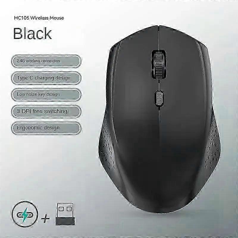 Dual-Mode Bluetooth 5.1 Rechargeable Silent Gaming Mouse 1600DPI for Laptops and Tablets