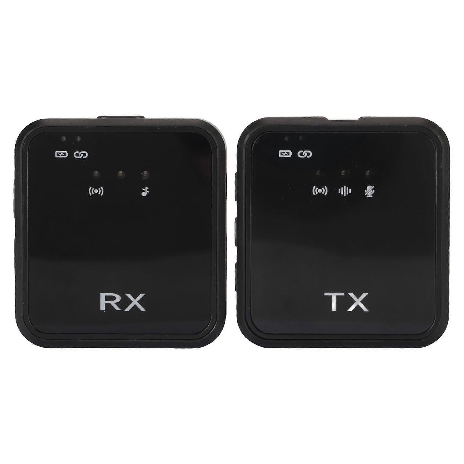 Wireless Lavalier Microphone Noise Reduction 2 Way Monitoring Wireless Lavalier Lapel Mic for Outdoor Live Recording 1 for 2 