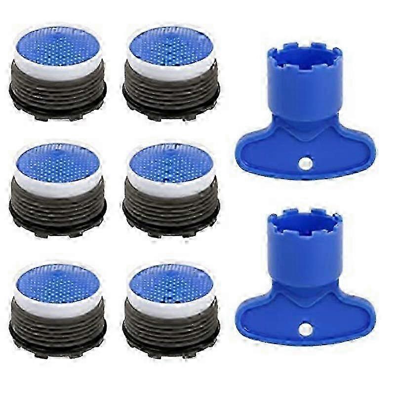 Faucet Aerator Wrench and 16.5mm Faucet Filter Restrictor 2pcs Cache Key with 6pcs Aerators