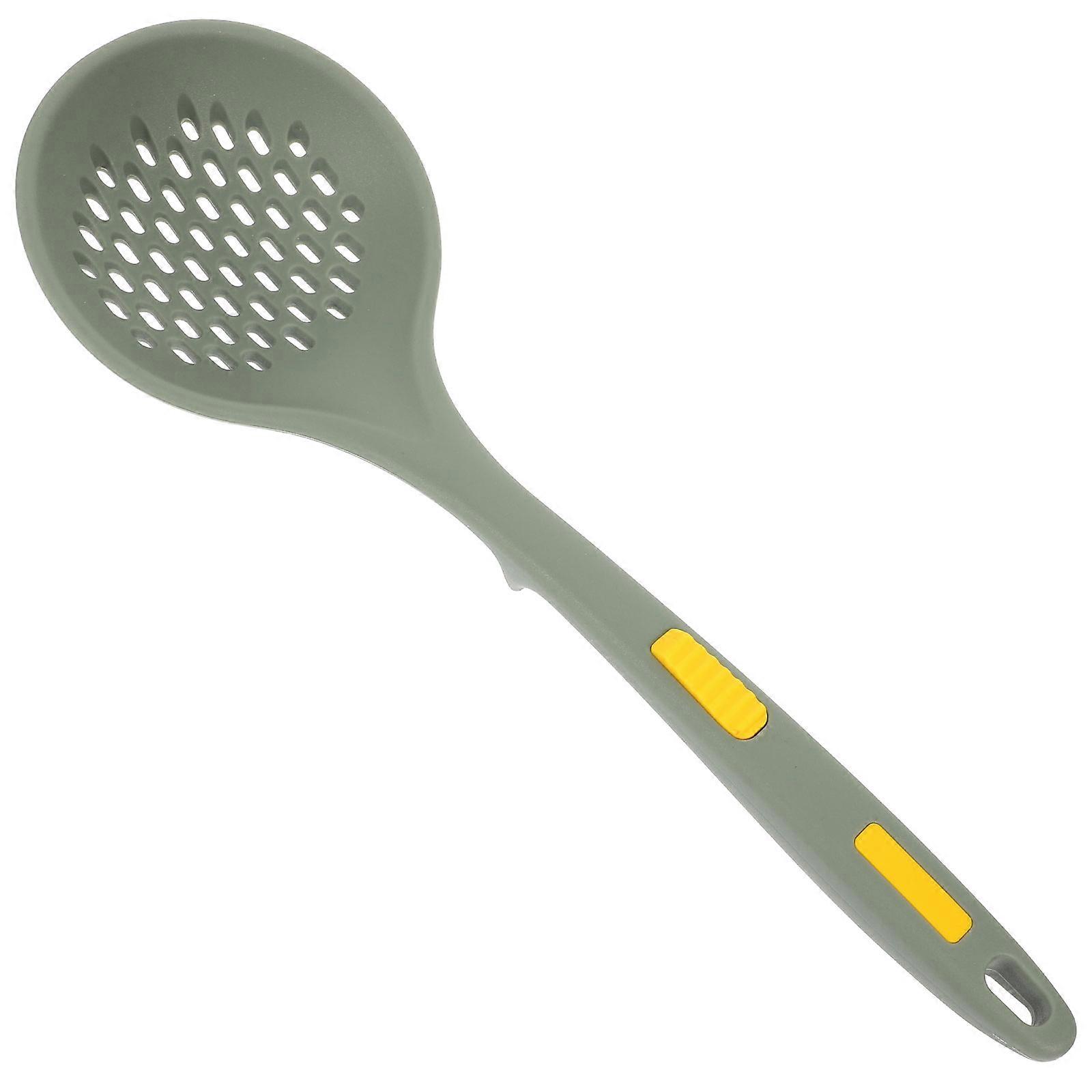 Cooking Utensils Slotted Spoon For Soup Straining And Noodle Design Gray Green 1Set