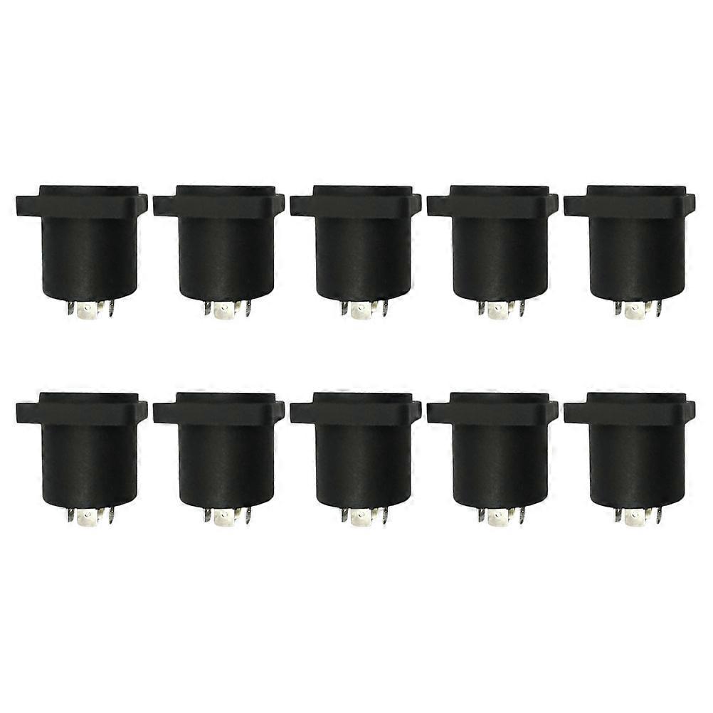 Sound Box Socket Loudspeaker Socket Stage Sound Equipment 3.1X3.3CM Black 10Pcs