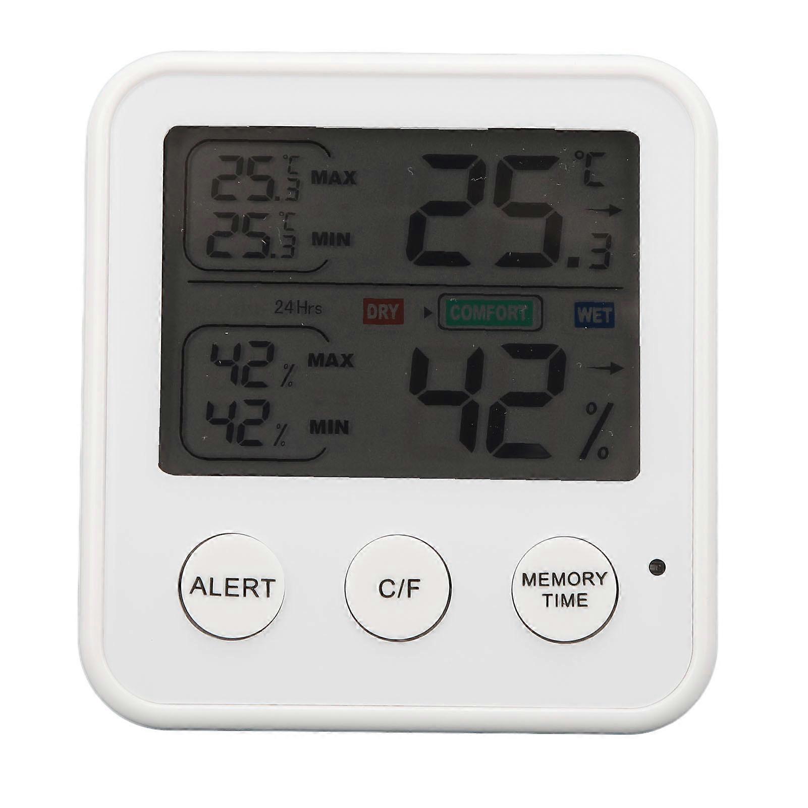 LCD Digital Display Thermometer Hygrometer Temperature Humidity Meter Gauge Hygrothermograph White