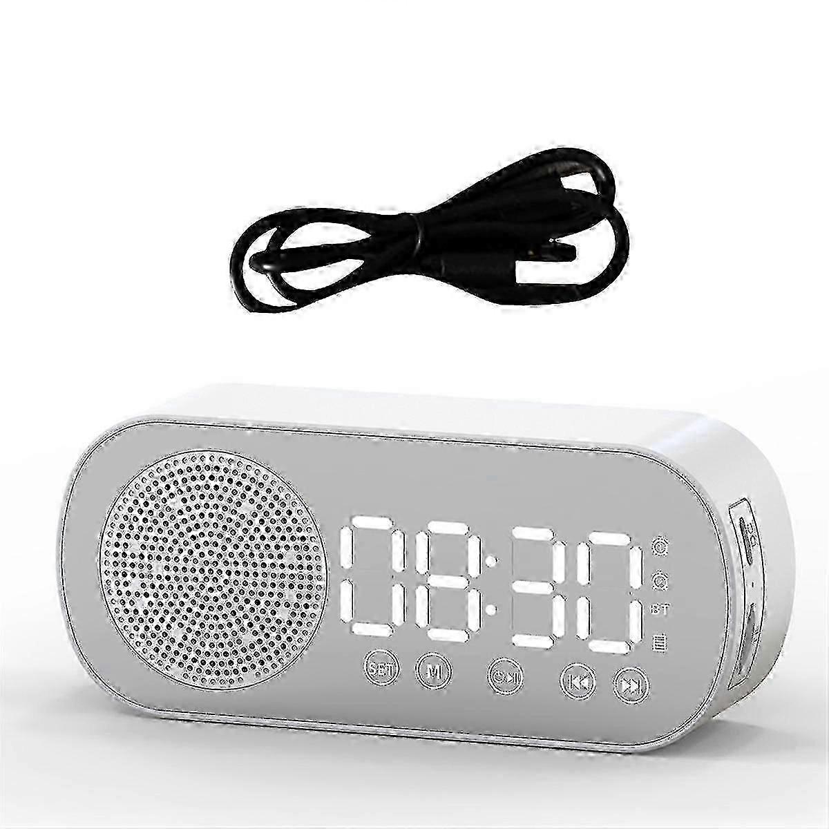 Dual Alarms Bluetooth Alarm Clock Radio With Fm Radio, Tf Wireless Speaker For Home/office