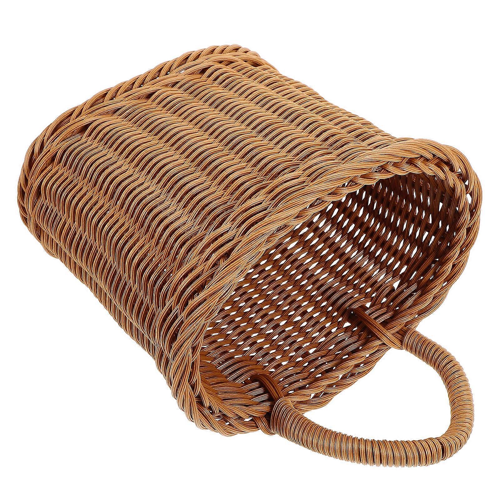 Hanging Wall Vegetable Fruit Baskets Plastic Kitchen Spice Storage Rustic Style Indoor Space 25.5x19cm 1Pcs