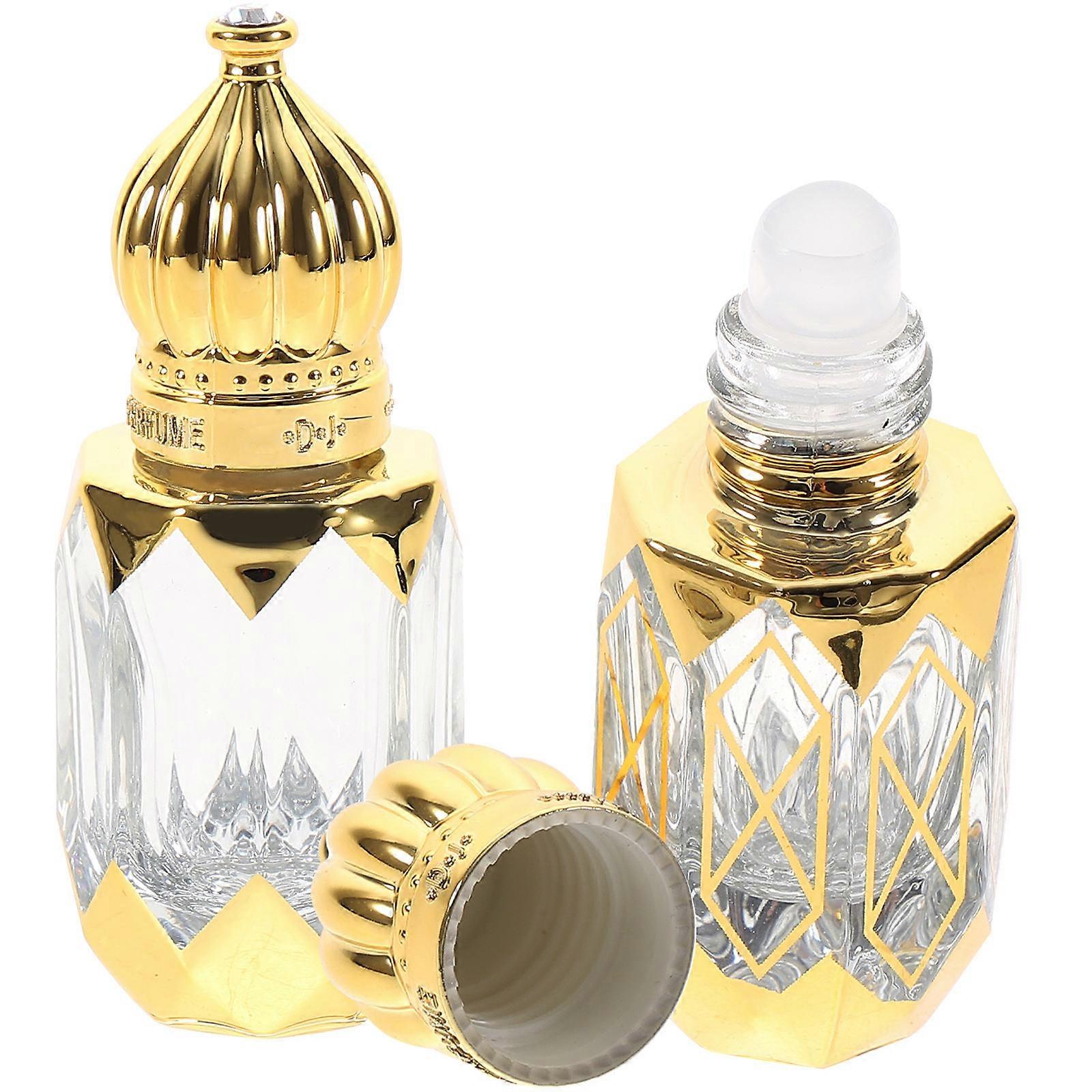 2pcs Travel Perfume Bottles Mini Roller Refill Glass Bottle for Portable Use Fragrance Container Travel Size Fragrance Bottle Empty Mini Perfume