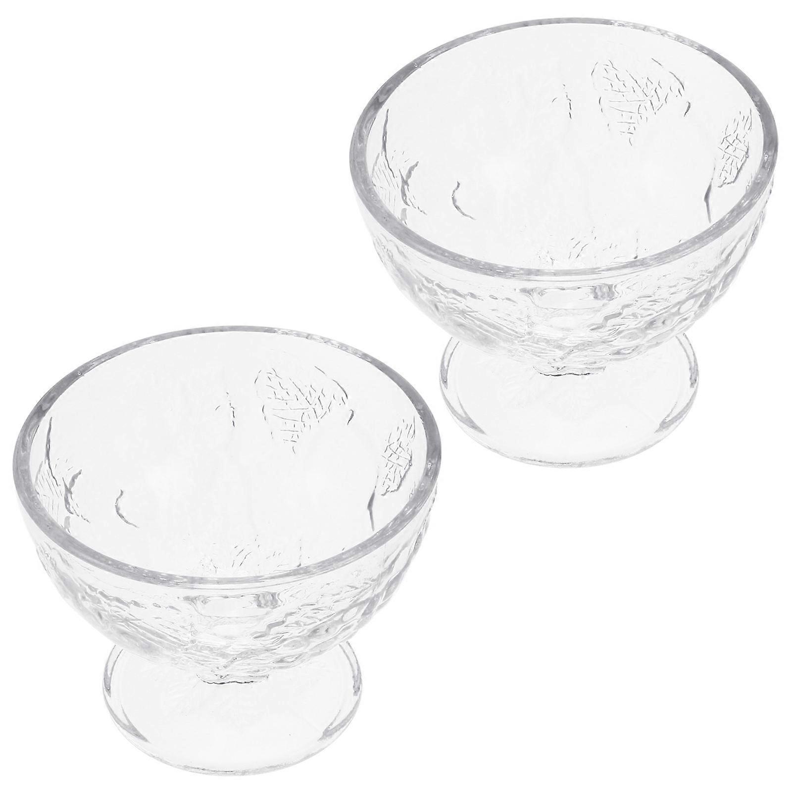 Ice Cream Cups Transparent Perfect For Coffee Shops 3.93X3.93X2.95in 2Pcs