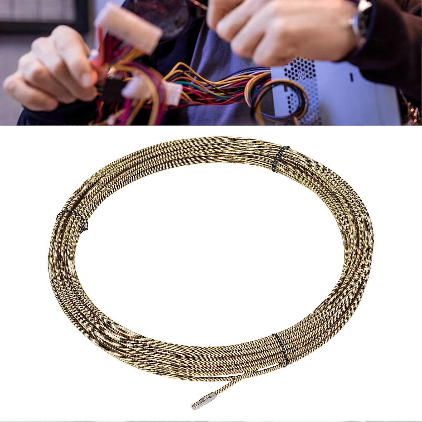 Wire Threader Flexible Soft Good Resilience Cable Threading Tool with Spring Flat Head 20m