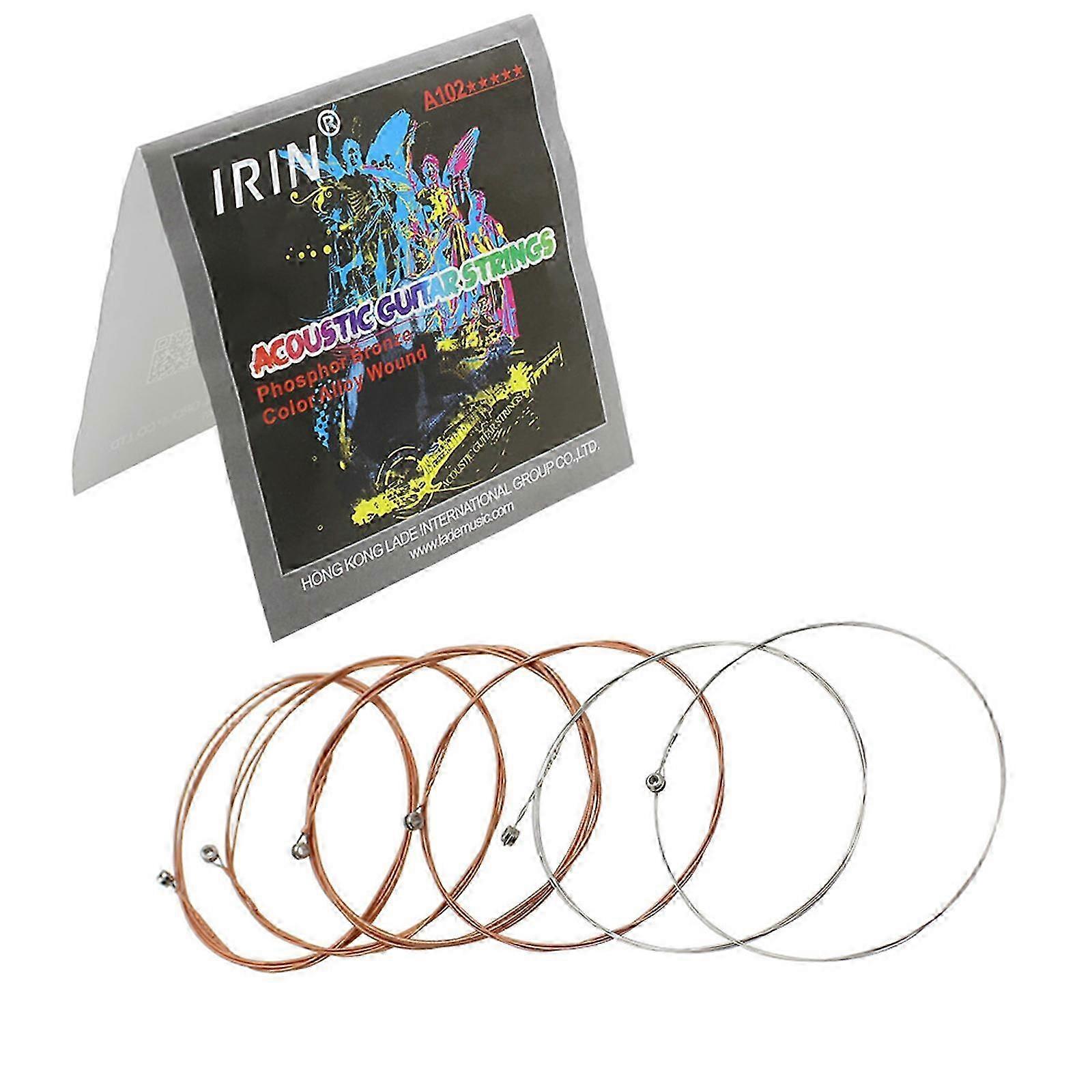 6 Pcs Classical Phosphor Bronze Steel Core Guitar Strings 1st-6th String Guitar Strings for Acoustic Folk GuitarMulticolor SZRH A-D 4748