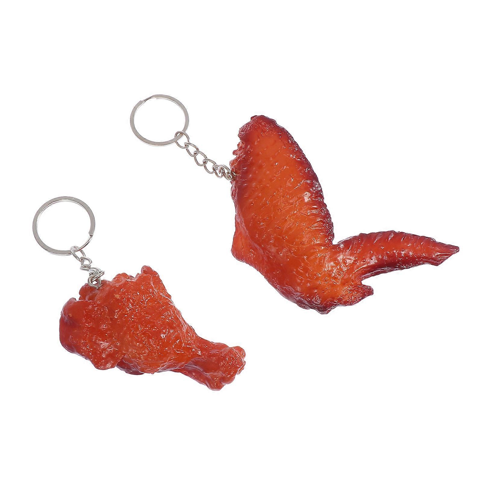 2Pcs Creative Simulation Food Model Key Chains Hanging Bag Pendants (Assorted Color)