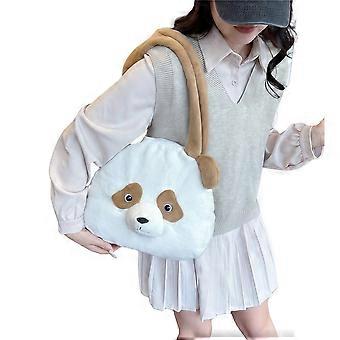 Kaki ronde gigantische panda make-up tas crossbody tas schoudertas cartoon handtas kinderen decoratieve pluche speelgoed