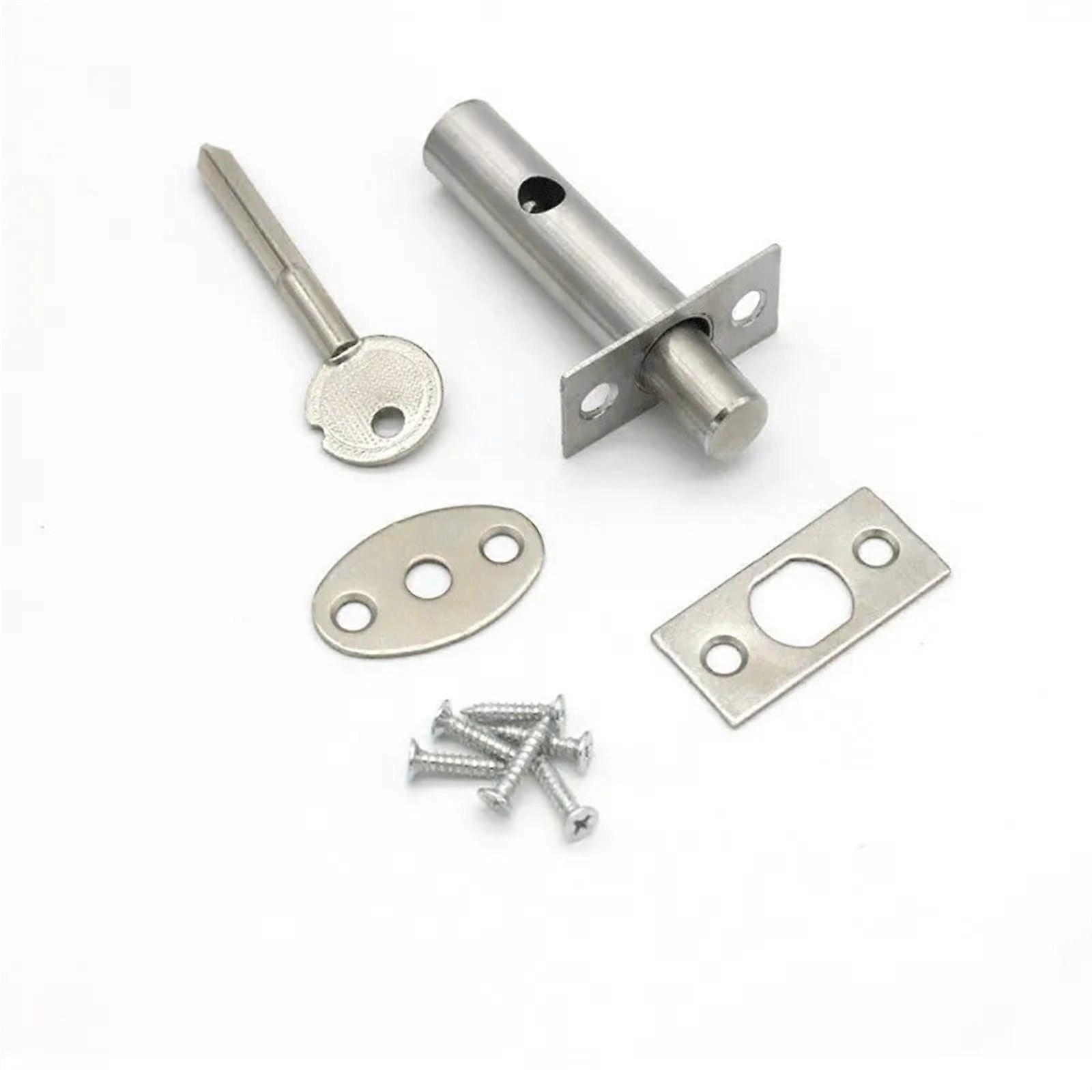 Hardware Pipe Pipe Fountain Invisible Door Lock Locker Stainless Steel Lock for Lock Pipe Door Escape Locks with Key 1 Piece