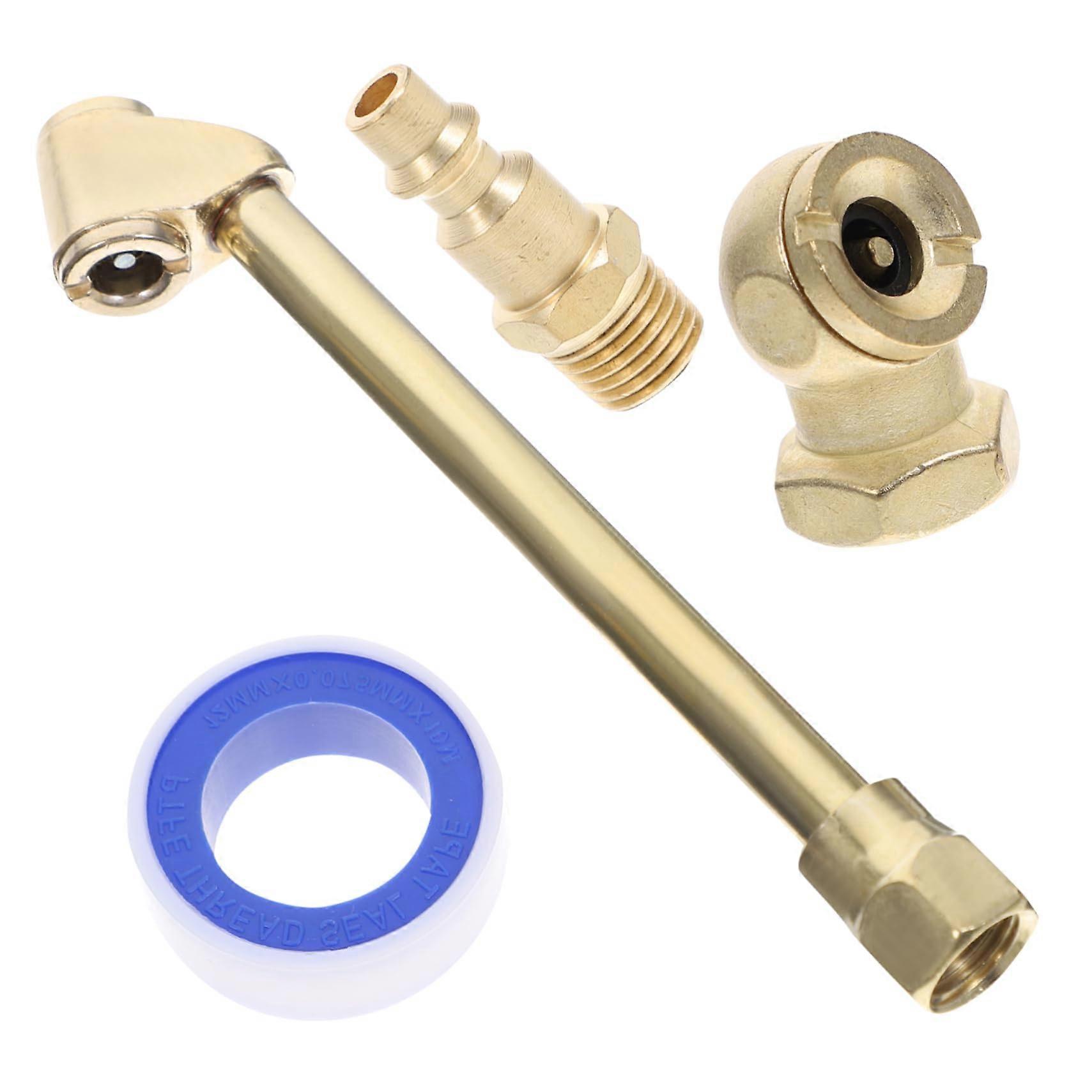 1Satz Air Hose Adapter Set Tire Inflation Chuck Kit for High-Performance Brass Dual Head Design Compatible with Various Tire Valves