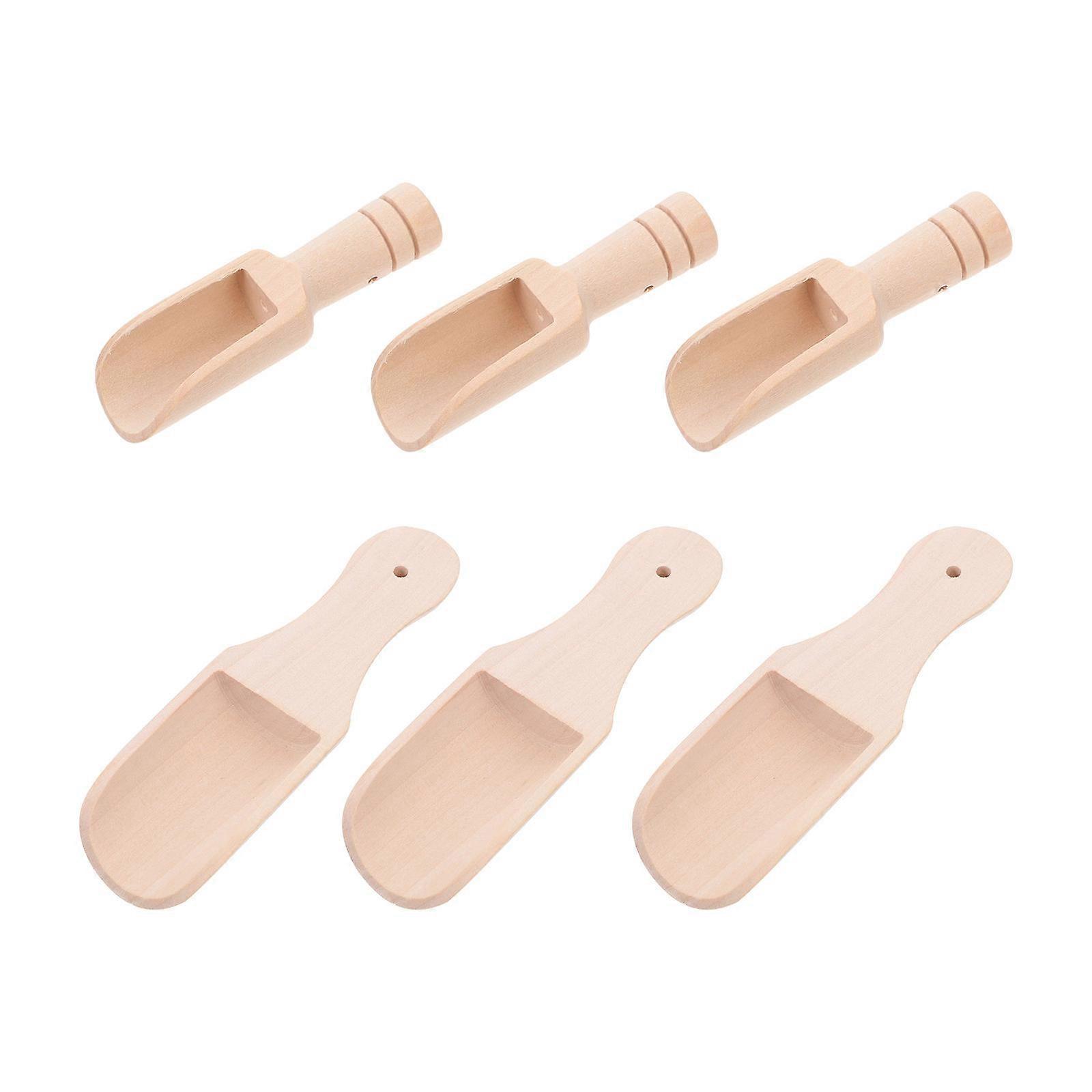 Wooden Scoops for Kitchen and Bath Made from Synthetic Material Beige Color Perfect for Home Use 6pcs