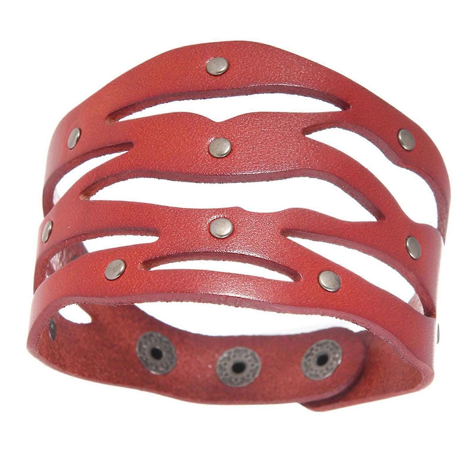 Gothic Styles Leather Bangle With Stud Detailing Soft Lining All Day Comfort Accessory Multicolor