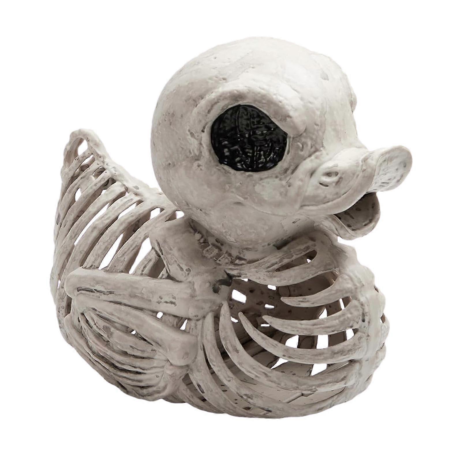 Halloween Skeleton Duck, 4.5 inches, Resin Duck Skeleton for Horror Halloween Decorations, 2 Pieces