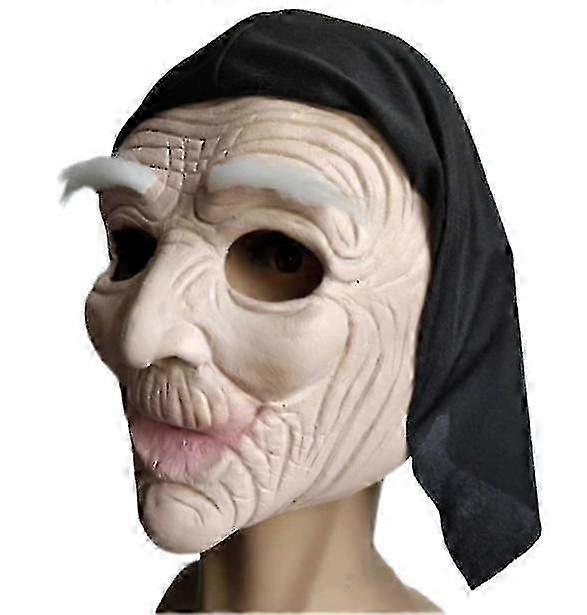 古い魔女のマスクハロウィーン老婆マスクラテックスヘッドギア孟の女性古い魔女おばあちゃんホラーマスク幽霊の小道具