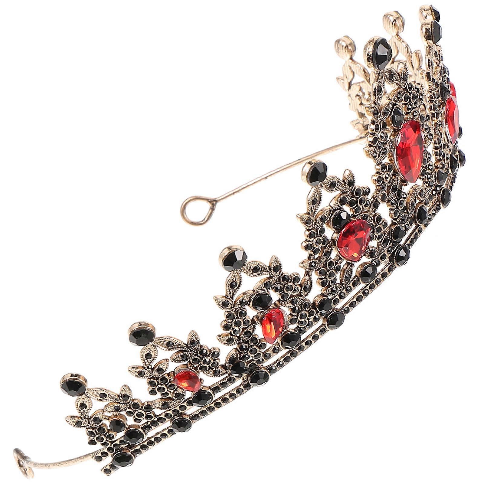 Retro Crown for Women with Rhinestone and Alloy Material Perfect for Decoration Size Fits Most