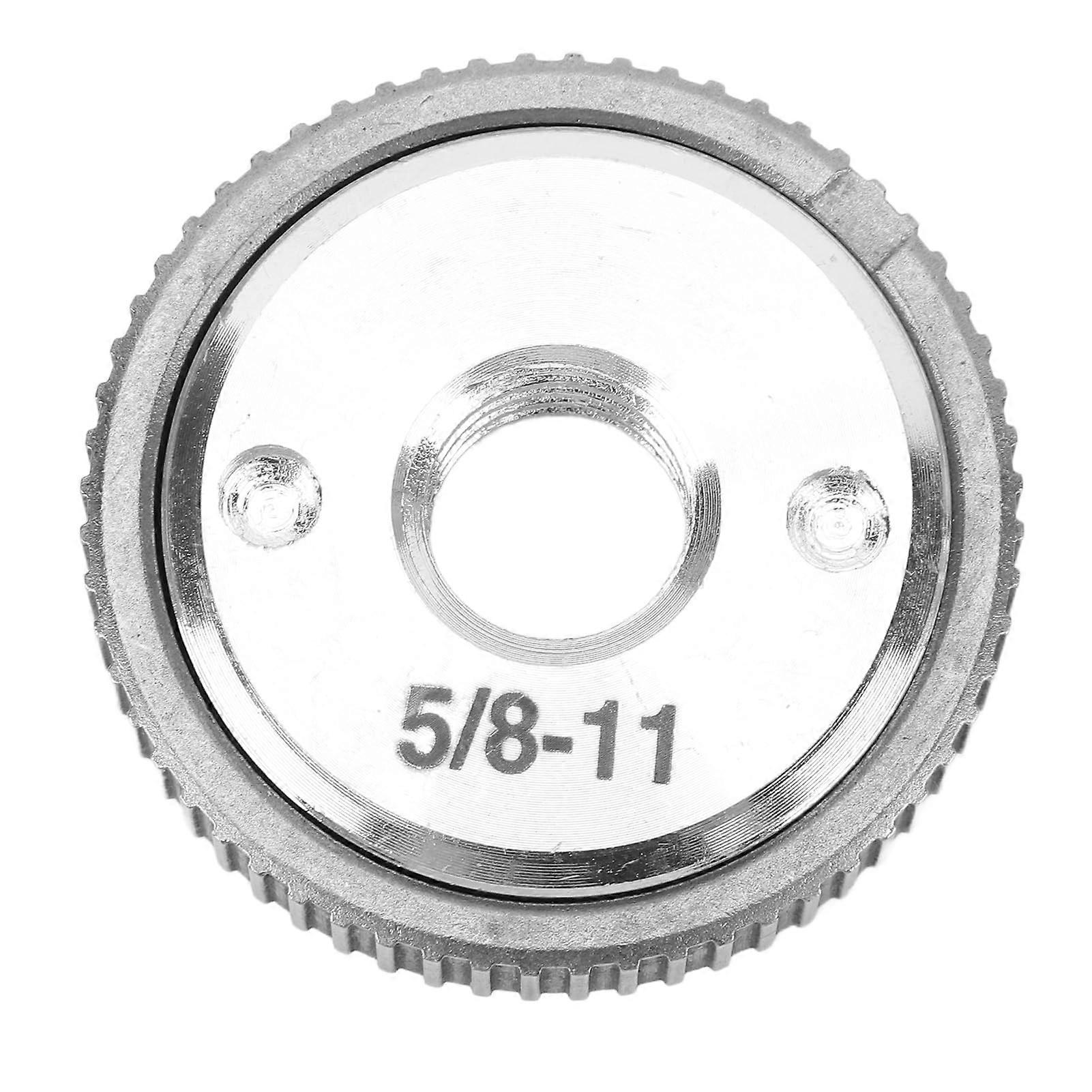 Quick-Release Nut Right-Angle Grinder Press Plate 5/8-11 Thread Locking Nut Polishing Machine Attachment Silver Gear