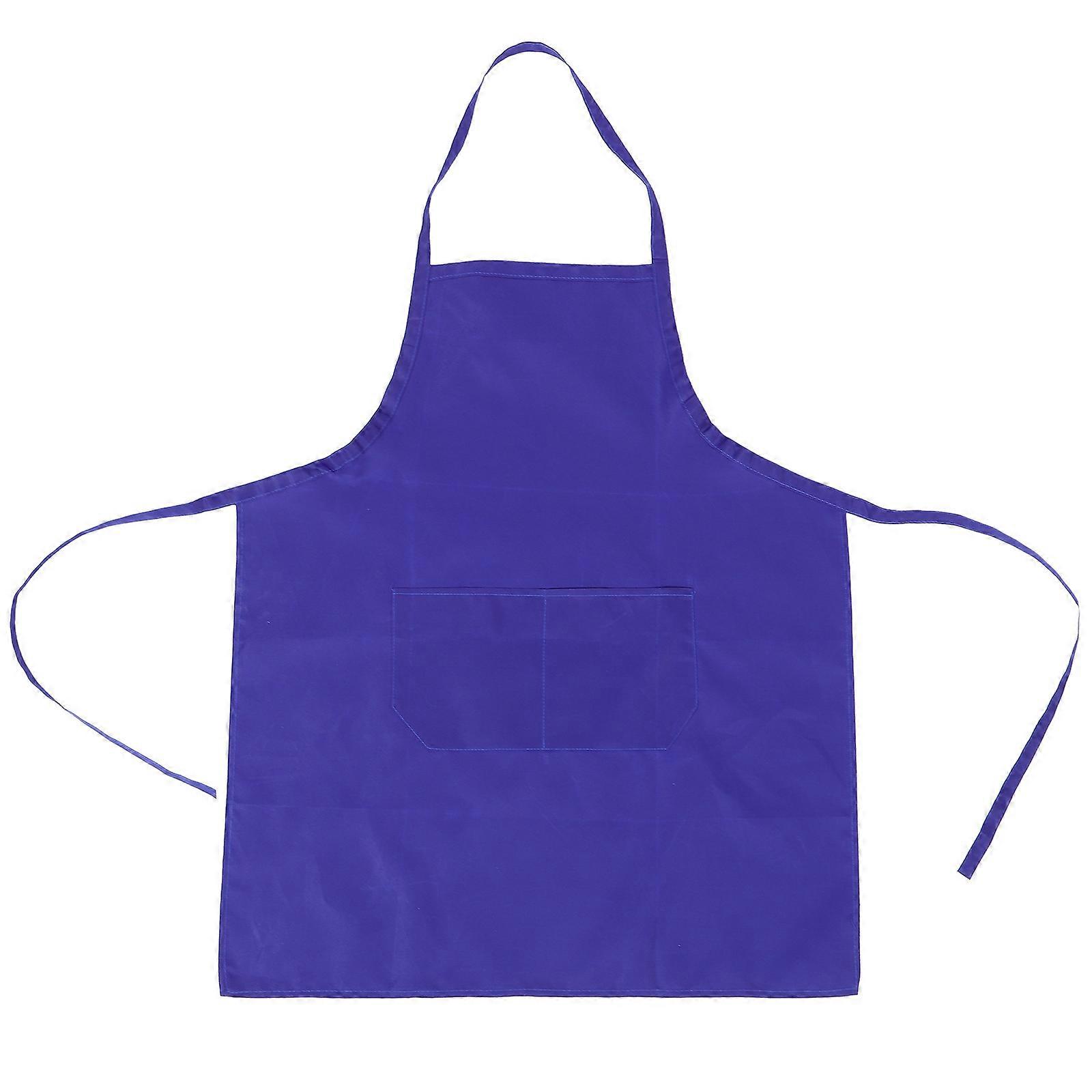 Blue Adjustable Bib apron with Pockets for Kitchen and Restaurant Use Made of Comfortable and Easy to Clean