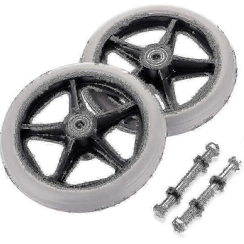 6 Inch Nonslip Replacement Casters 2pcs Rubber Wheels For Rollator Walker jkw