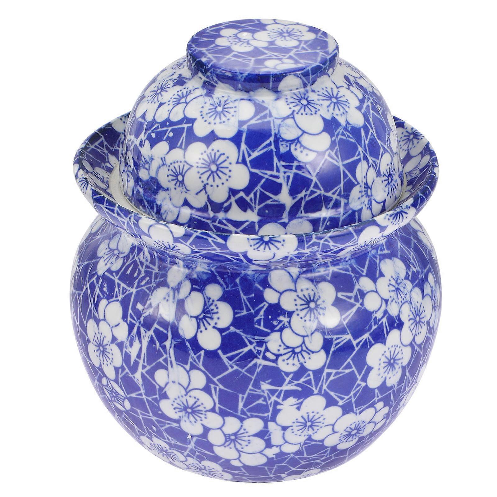 Ceramic Sealing Can for Kimchi, Jin Food Container with Lid – Kitchen Storage Jar for Pickling, Dried Fruits & Home Use