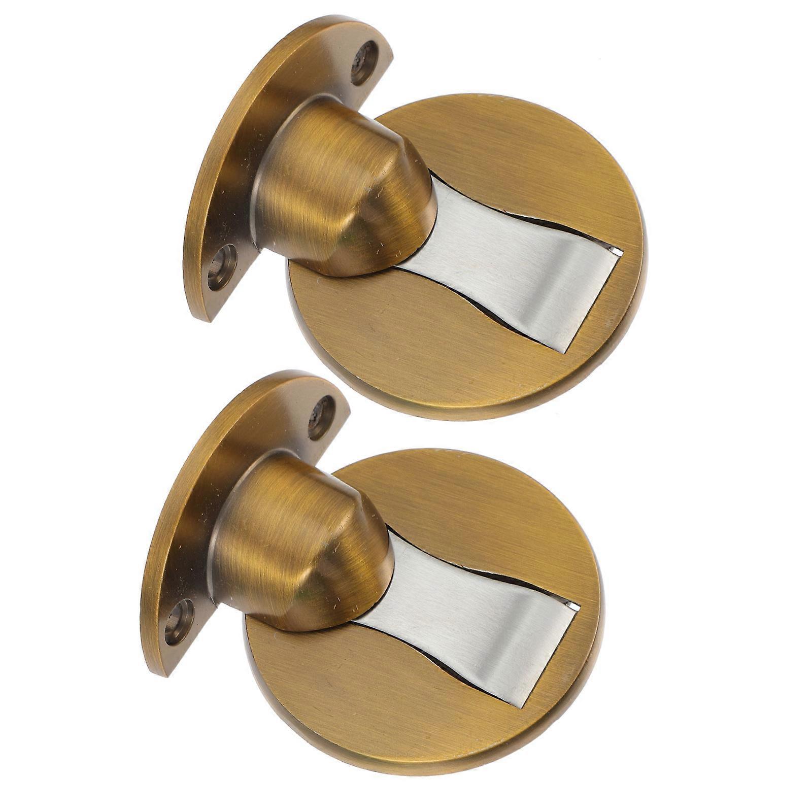 Floor Door Catch Zinc Alloy Material Door Stabilizer Bathroom Use 2 Sets