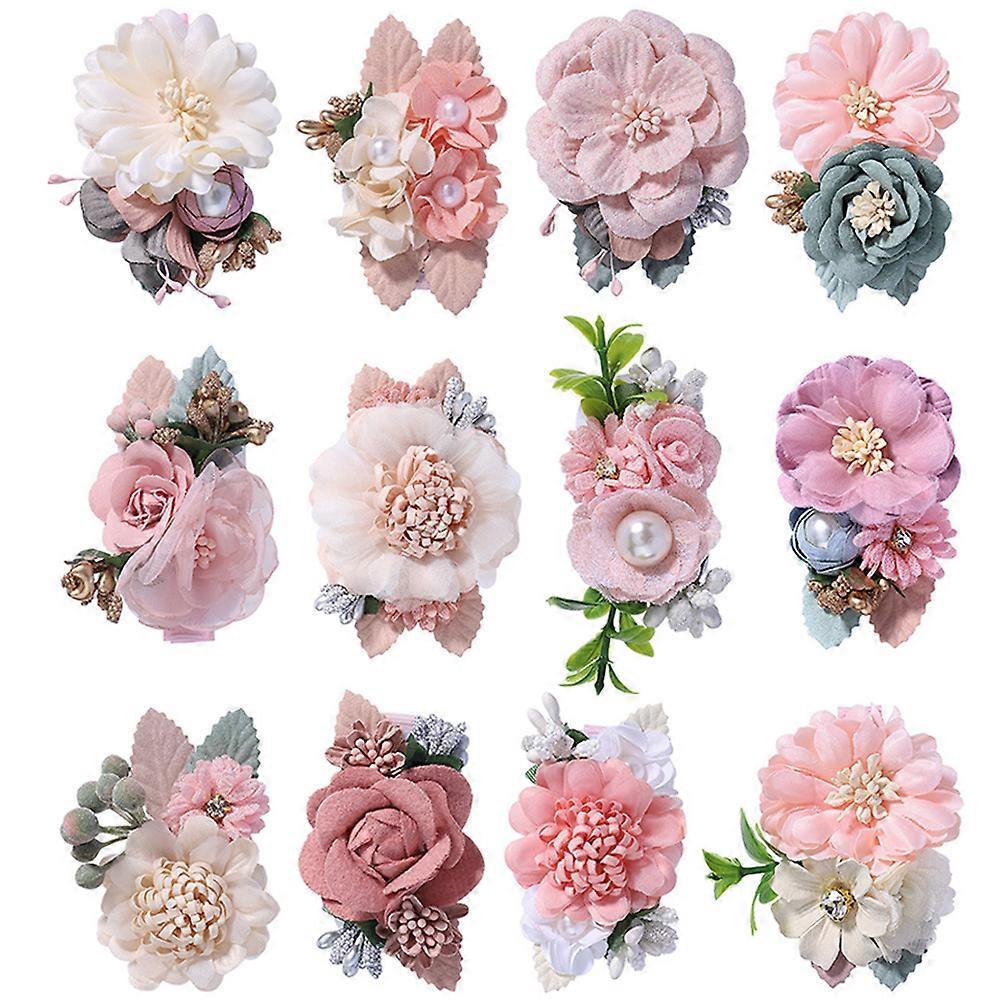 Here's a refined and appealing product description based on your input:
**12pcs Floral Hair Clips Elegant Flower Barrettes for Weddings, Parties