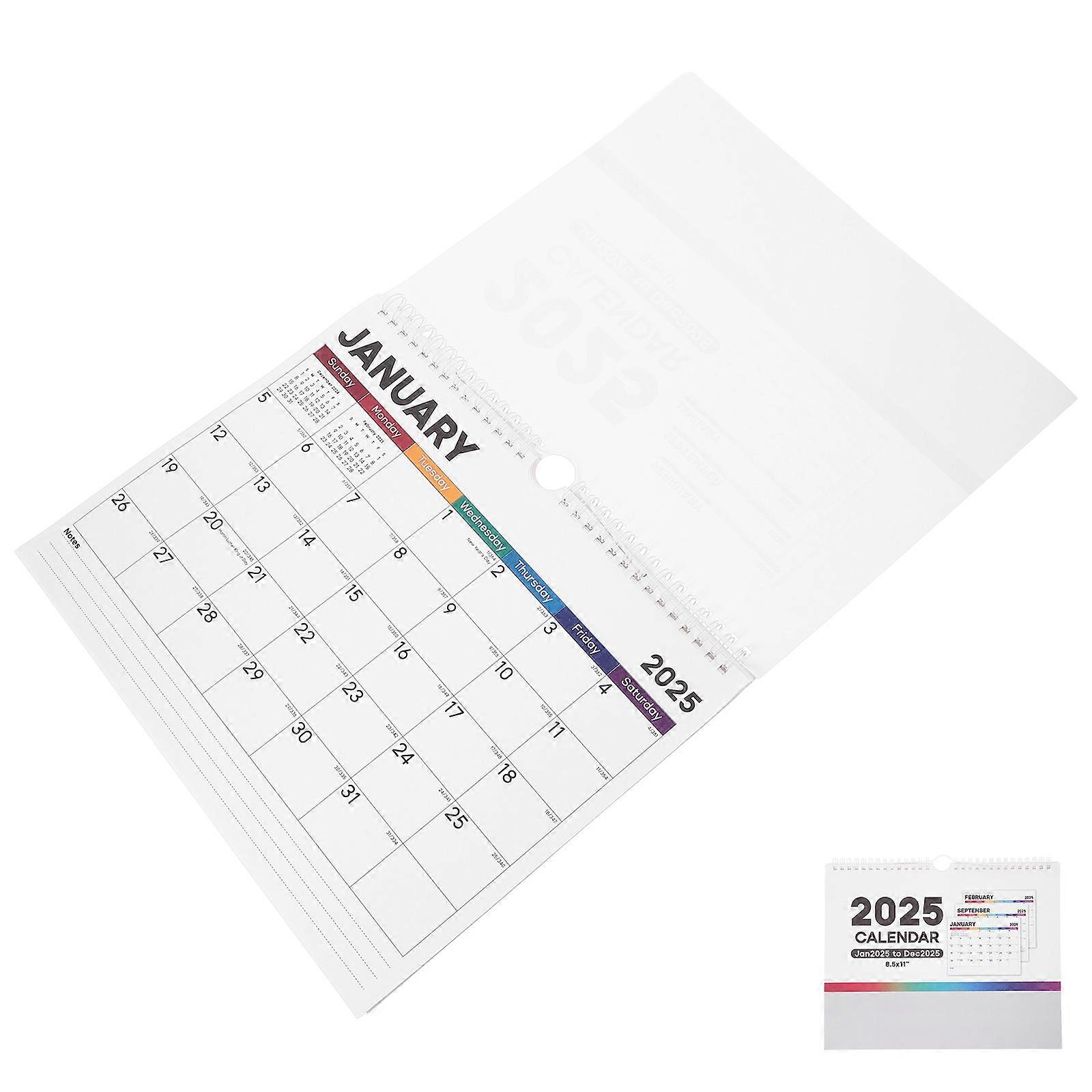 Beautiful Calendar Wall Calendar Home Use Size 11.0×8.7×0.0in Rectangular Shape Fade-Resistant Printing 1Pcs