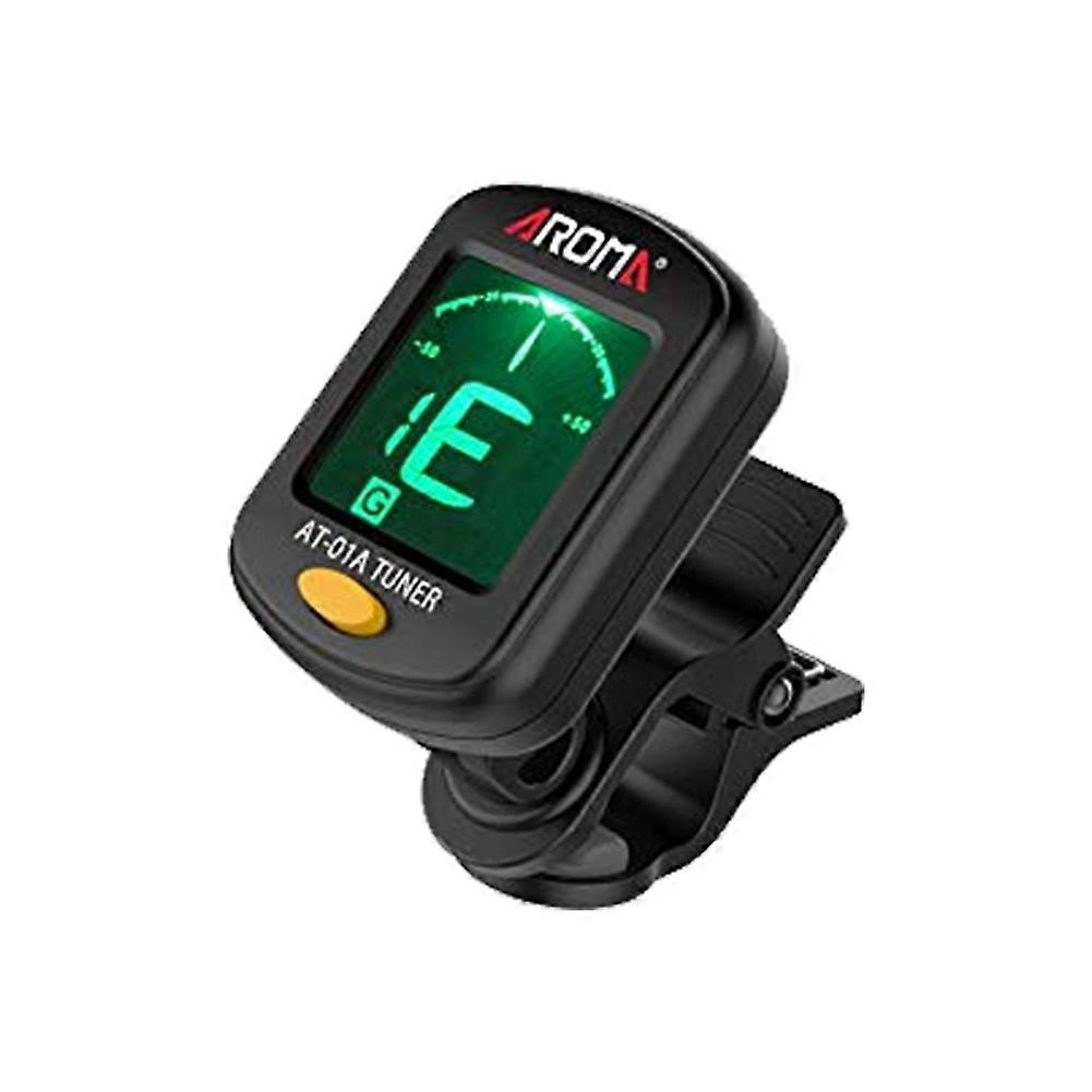 Zerone AT-01A Tuner for Guitar Chromatic Bass Ukulele Violin Tuner Clamp with LCD Screen Black
