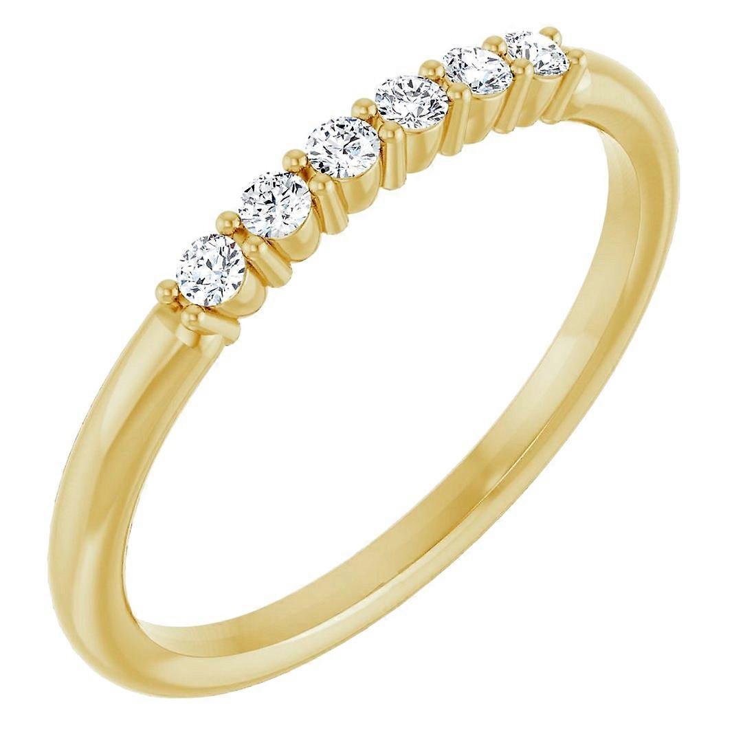 14k Yellow Gold Diamond Polished 0.13 Dwt-Diamond Stackable Ring Size 6.5-Stackable-Ring for Women