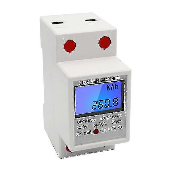 Single-phase Din Rail Energy Meter 5-80a 220v 50hz Electronic Kwh Meter with LCD Backlight Digital Display Ddm15sd