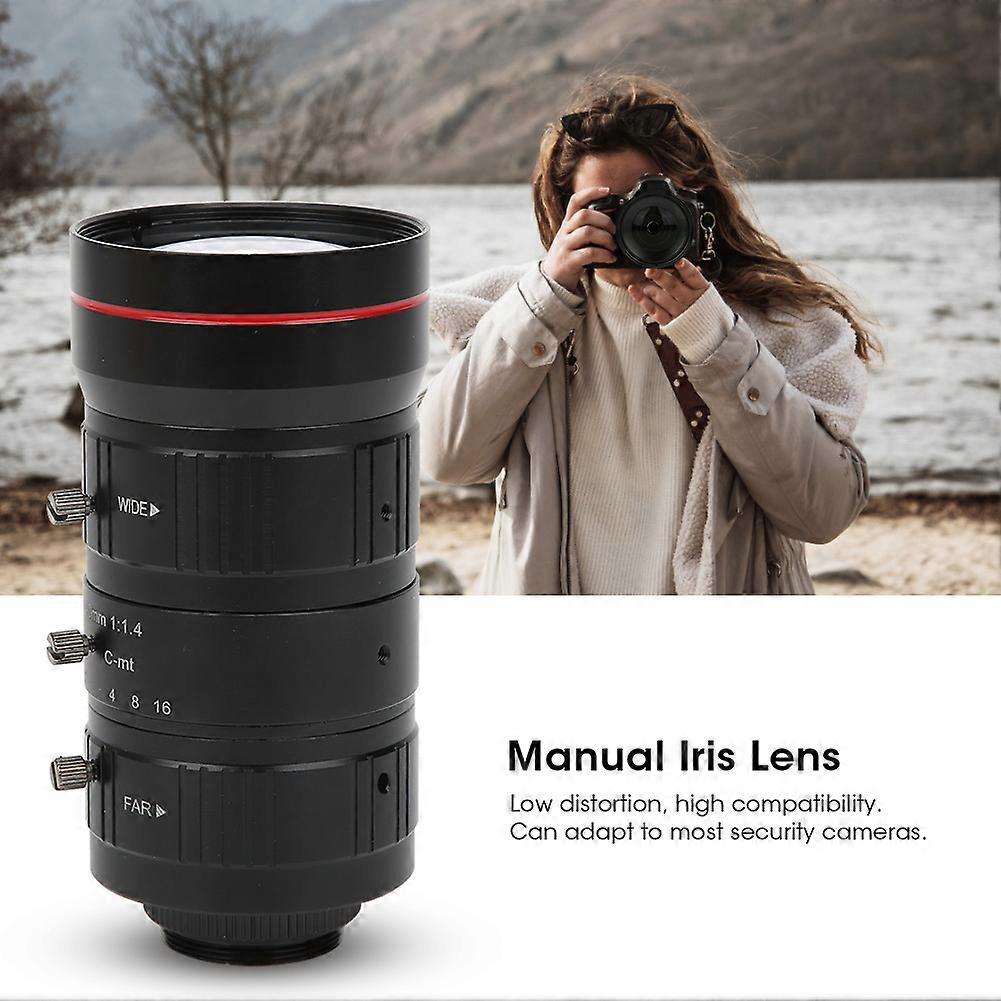 8MP Zoom Industrial Camera Lens C Mount HD 4K Manual Aperture Security CCTV Accessory 10‑40mm