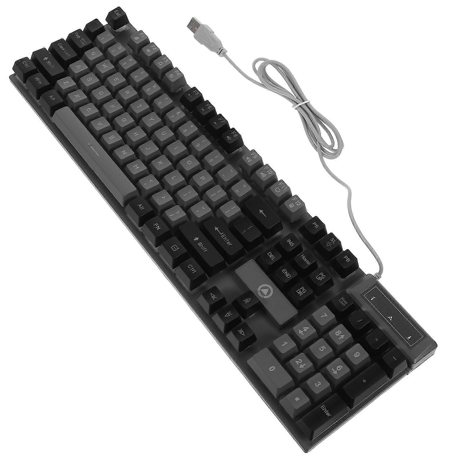 Rainbow Rgb Backlit Keyboard Durable Full Size For Gamers 1Set