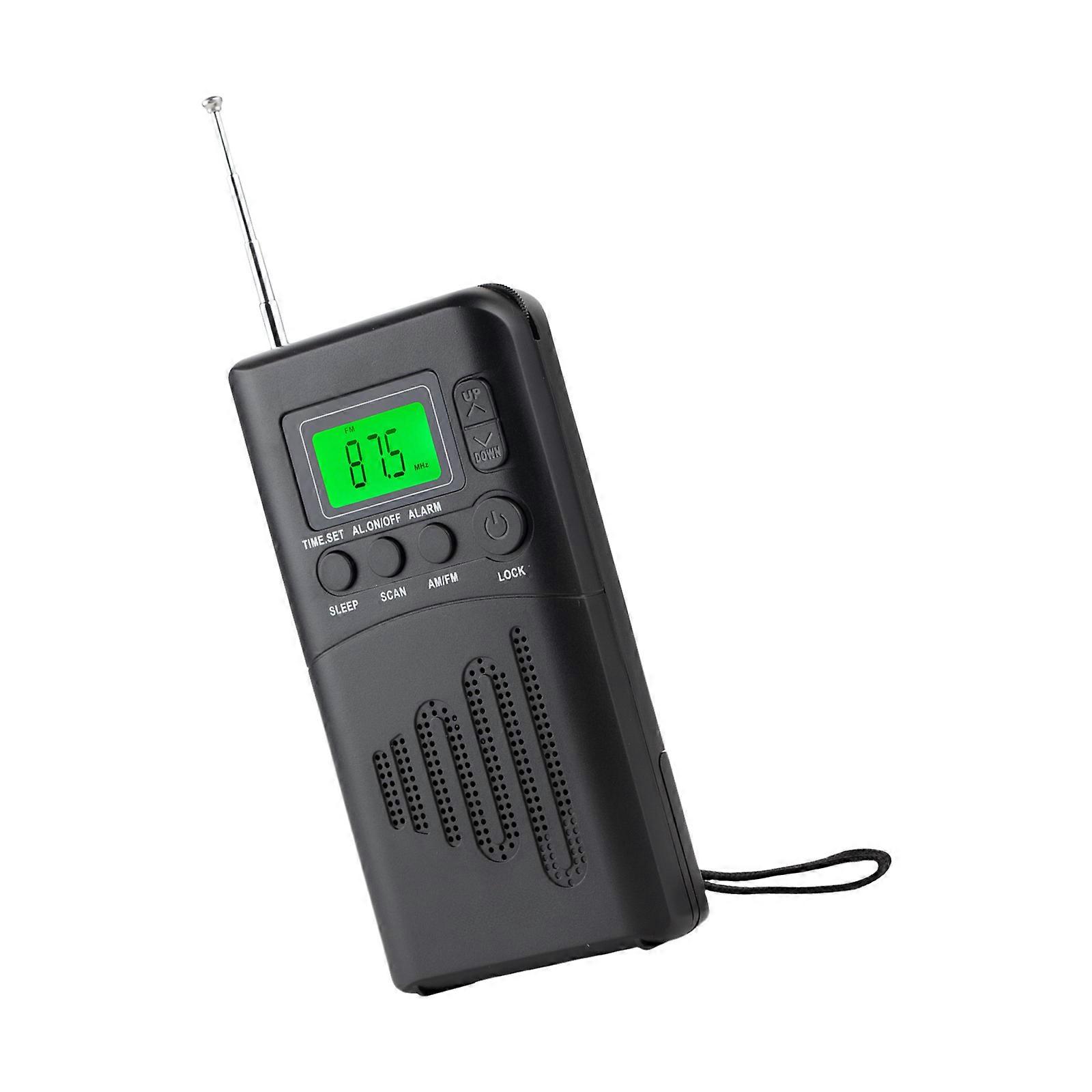 Lightweight AM FM Radio With Digital Display Stereo Earphone 3.5mm Port Sleep Timer Alarm Clock For All Ages Multicolor